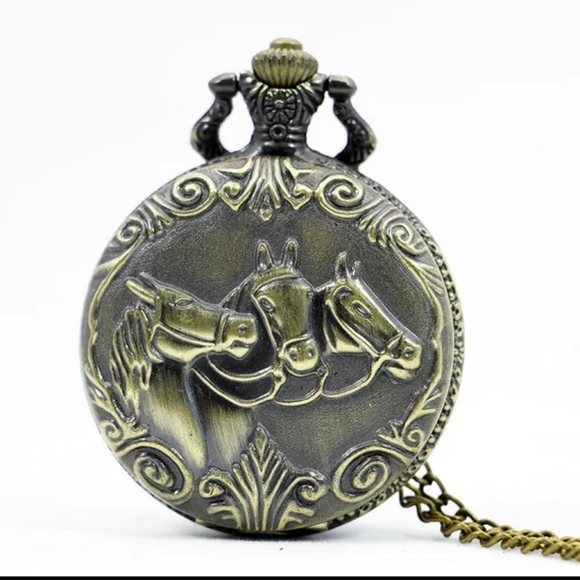 unknown Accessories - Horse Quartz Pocket Watch Cha…